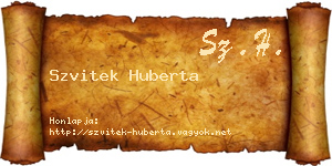 Szvitek Huberta névjegykártya